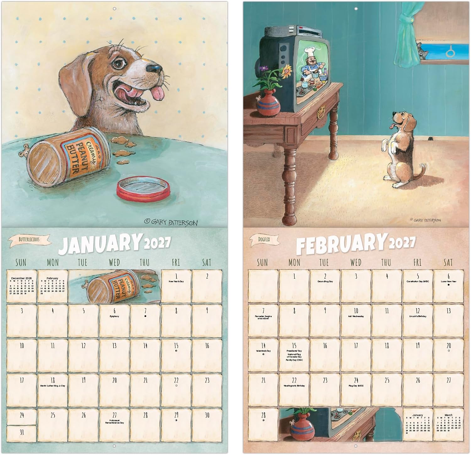 Thumbnail 5 de Gary Patterson 2027 Dogs Wall Calendar, 16-Month Layout, 12" x 12