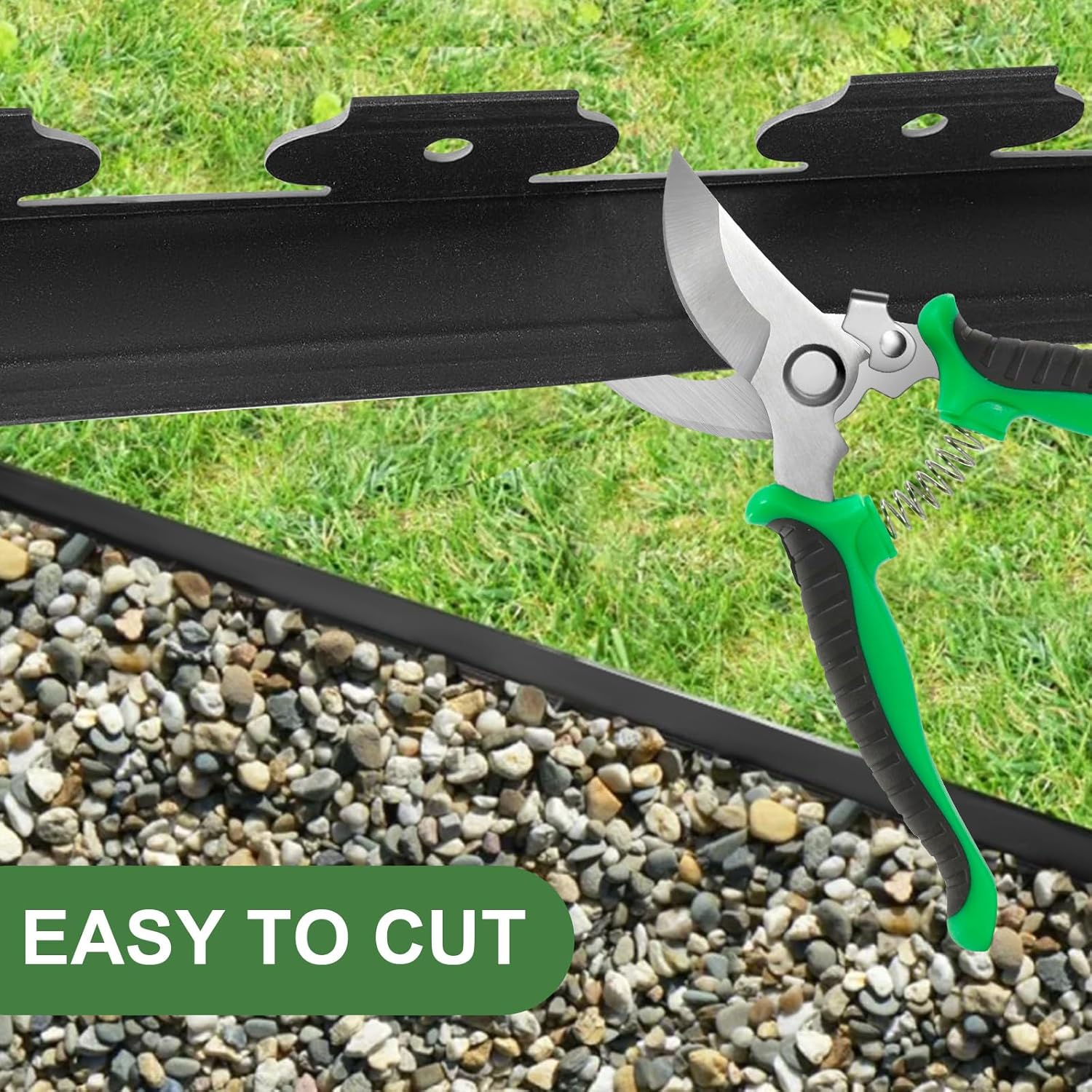 Detalle de 12-Meters No-Dig Garden Edging Border with 40 Ground Stakes – 5cm Tall