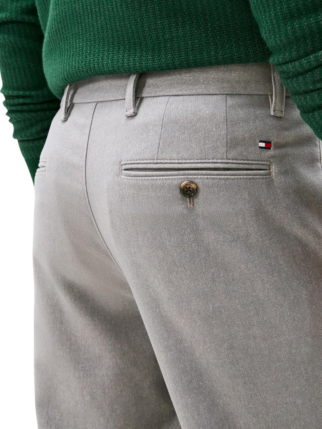 Detalle de Tommy Hilfiger Men’s Denton Brushed Marl Chino (5-pocket) in dark blue