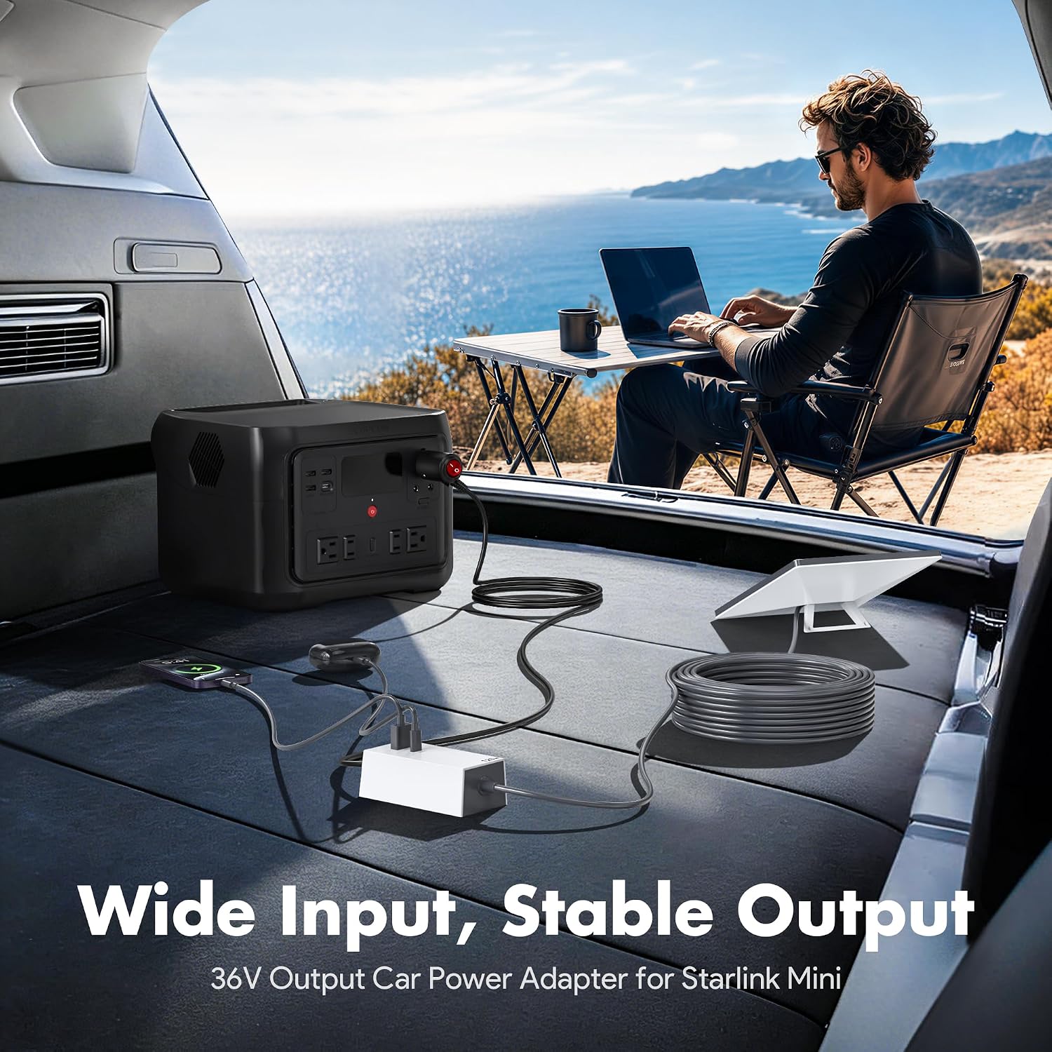 Detalle 2 de XLTTYWL EP-SK0163 12V Car Adapter for Starlink Mini, 120W with USB-C PD