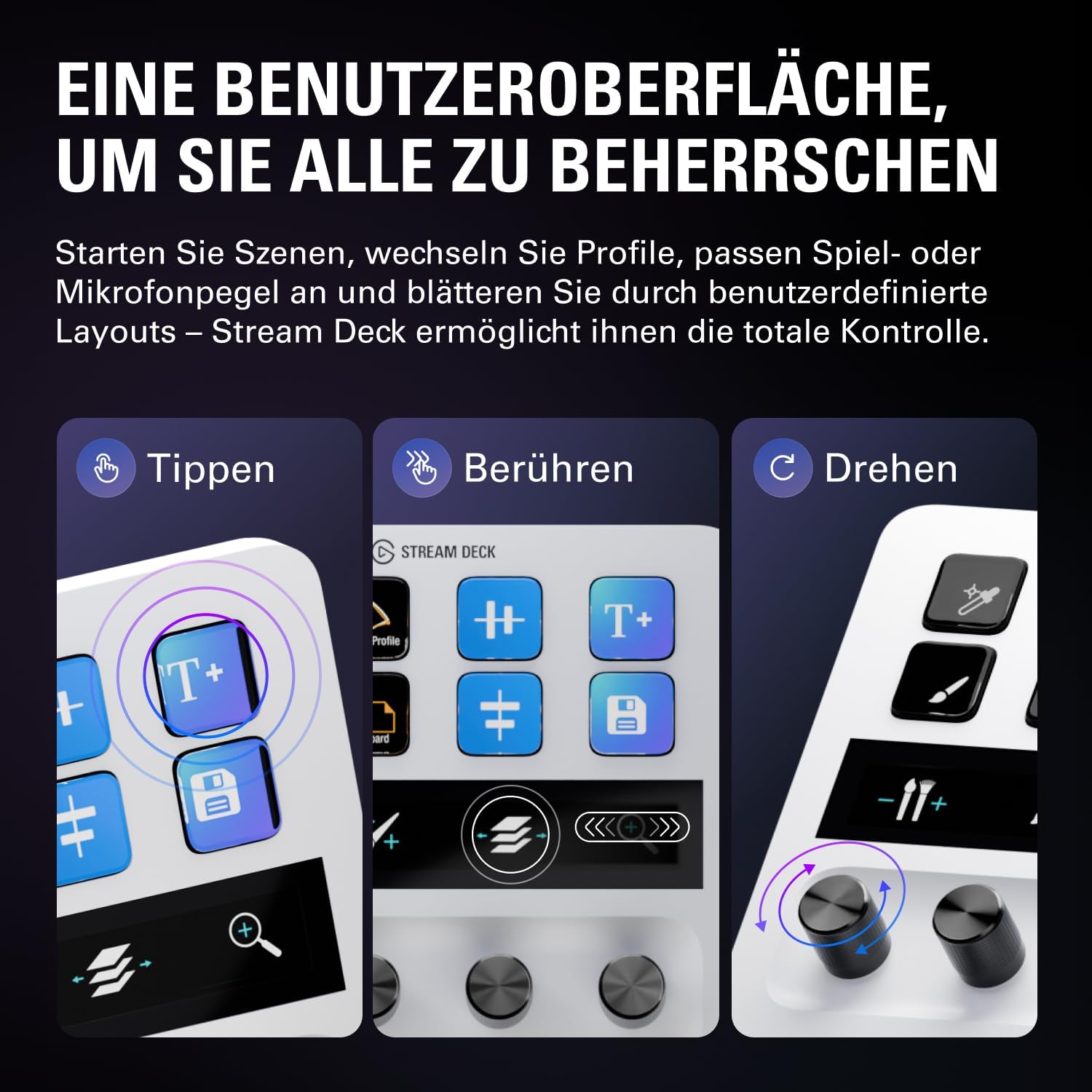 Thumbnail 4 de Elgato Stream Deck + White Audio-Mixer Controller