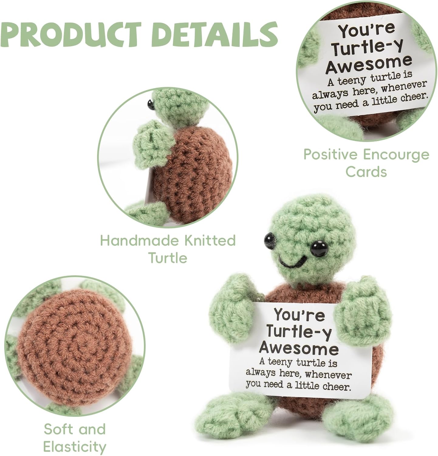 Detalle de Bafiwu Funny Positive Turtle crochet toy 🐢