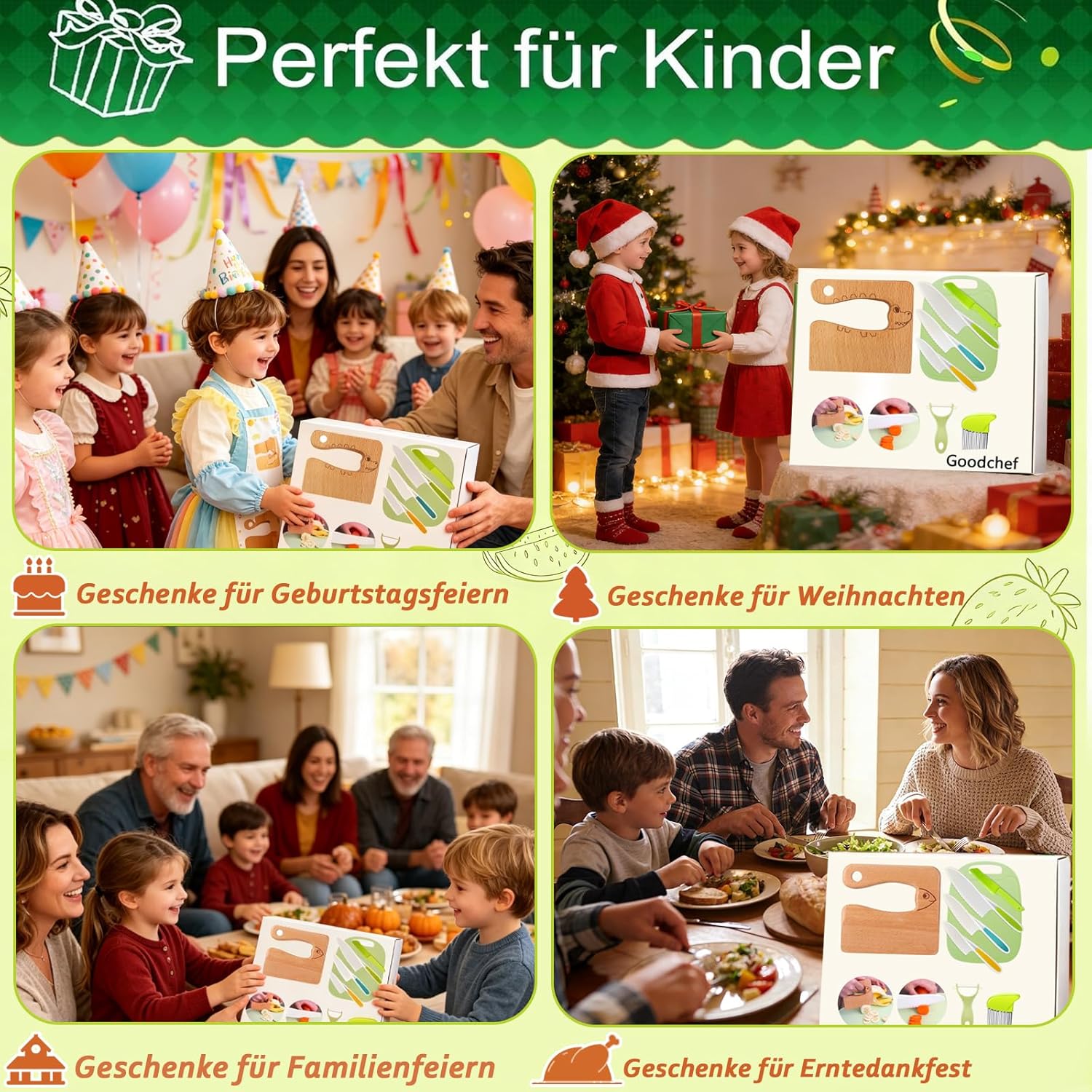Thumbnail 3 de Kindermesser 8-teiliges Spielzeug-Set (Montessori) für Kinder ab 2 Jahren – mit Krokodil-Motiv