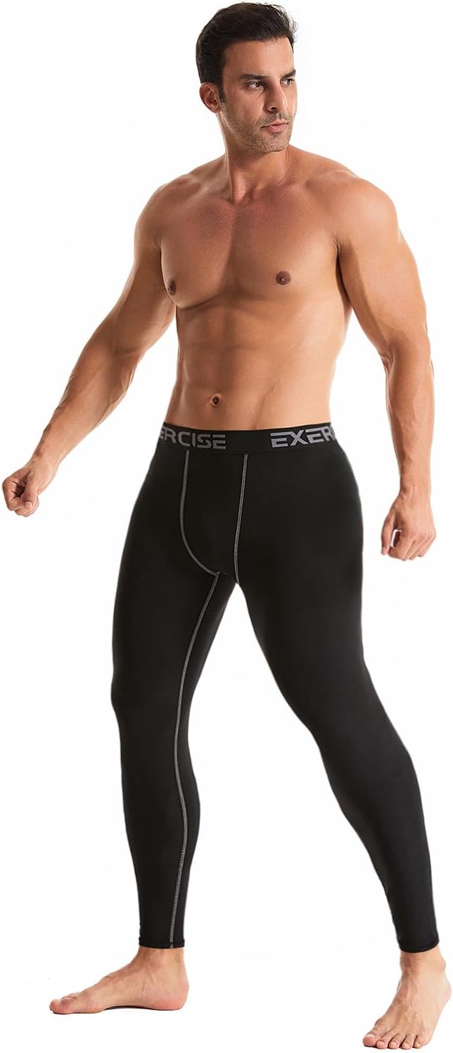 Detalle 2 de Celfaeree Men’s Compression Leggings, 4-Pack Lightweight Thermal Base Layers