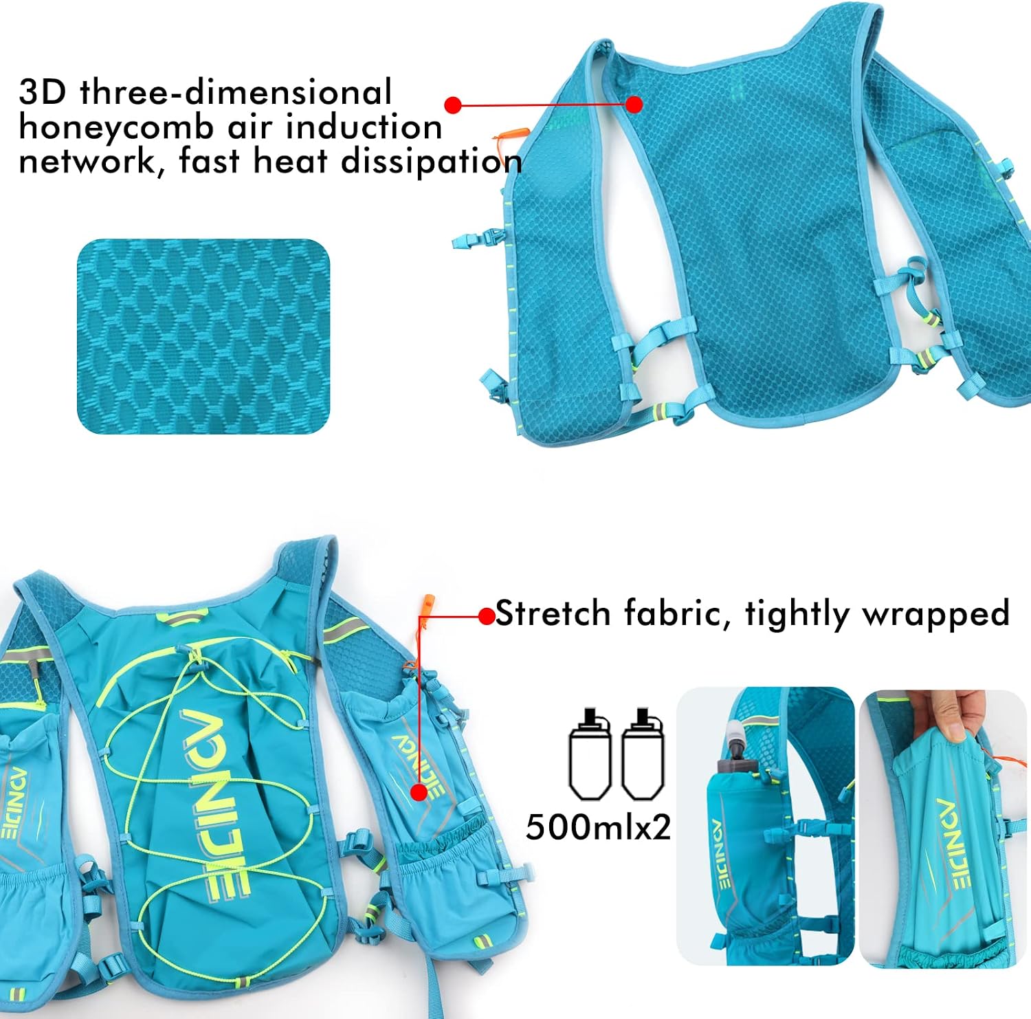 Thumbnail 4 de Geila Hydration Backpack: Running Hydration Vest for Marathon Training