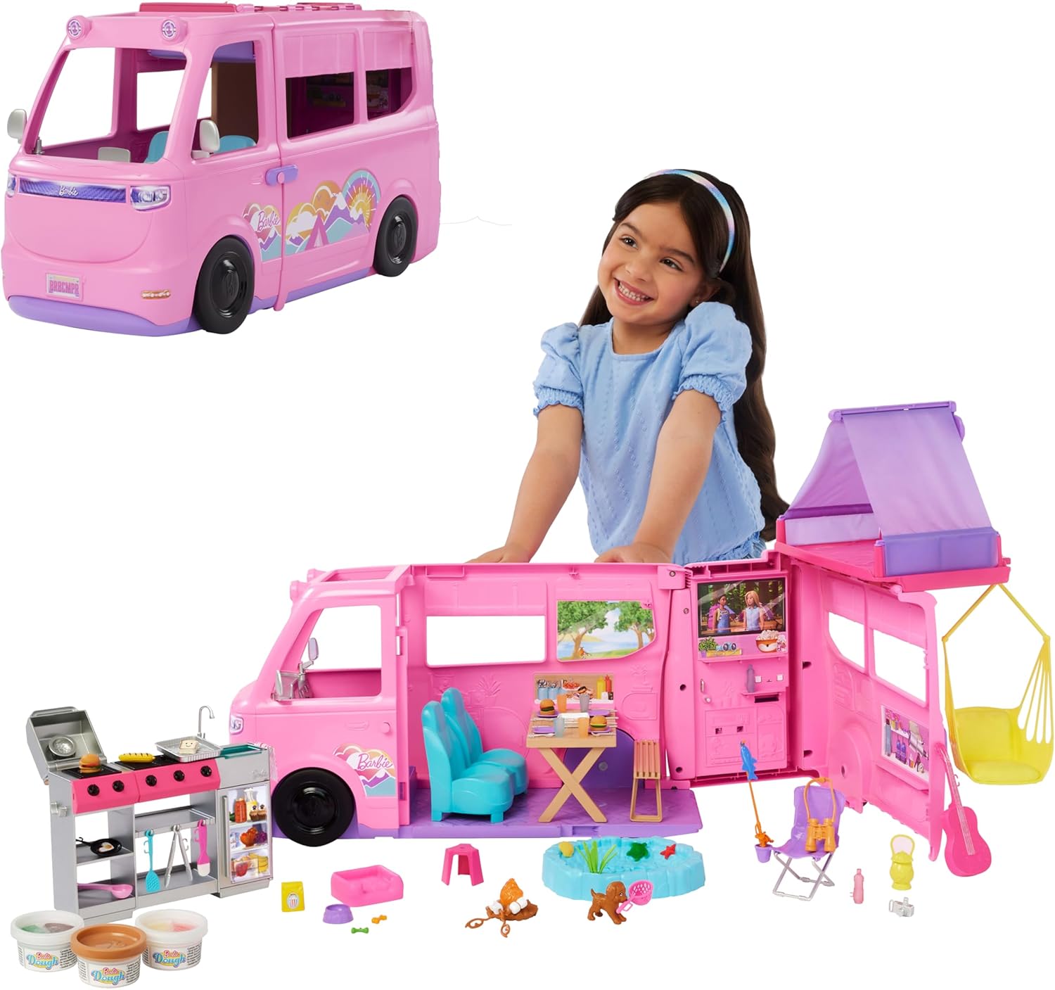 Thumbnail 6 de Barbie Dream Camper 3 in 1 Trasformabile: Camper, Barca e Pickup con 50 accessori