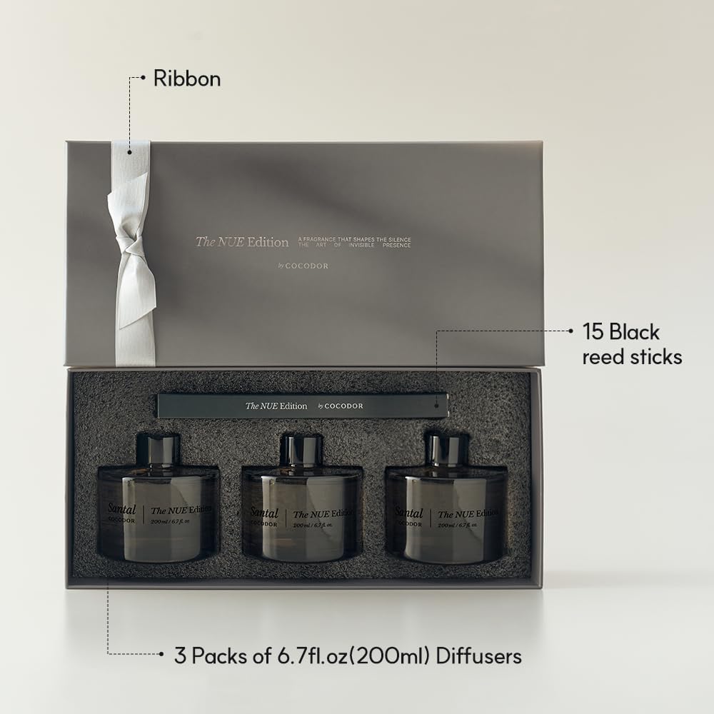 Detalle 2 de Cocod'or PDI34434 Reed Diffuser Set, 3 Scents, Matte Black Glass