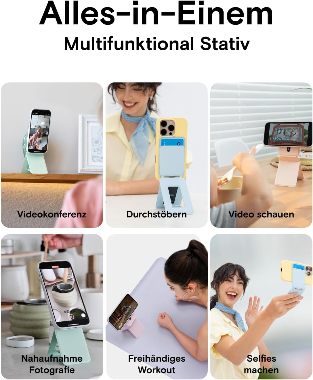 Thumbnail 4 de MOFT Handy Stativ für Smartphone – Ultrakompakt, 3-in-1 mit MagSafe, Kartenhalter und Kamera-Optionen