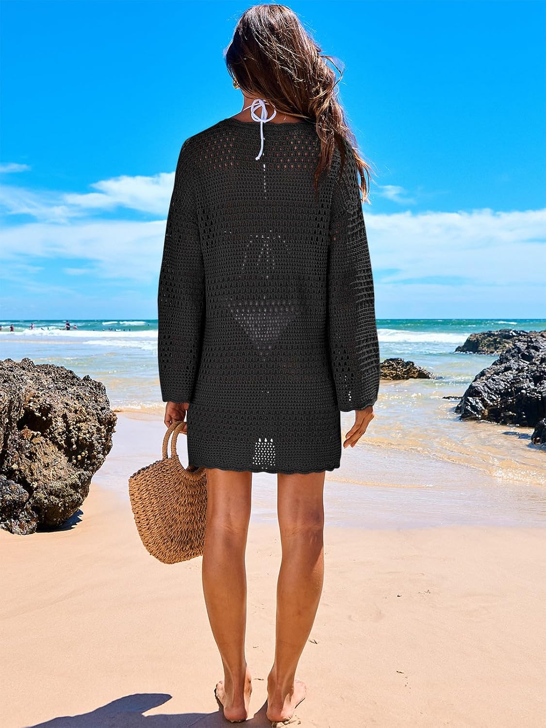Thumbnail 4 de ANRABESS Women Crochet Swim Cover Up: Hollow-Out Knit Beach Dress for 2026 Summer