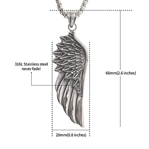 Thumbnail 3 de Made by Nami Men's 60 cm Stainless Steel Necklace with Viking Wing Pendant