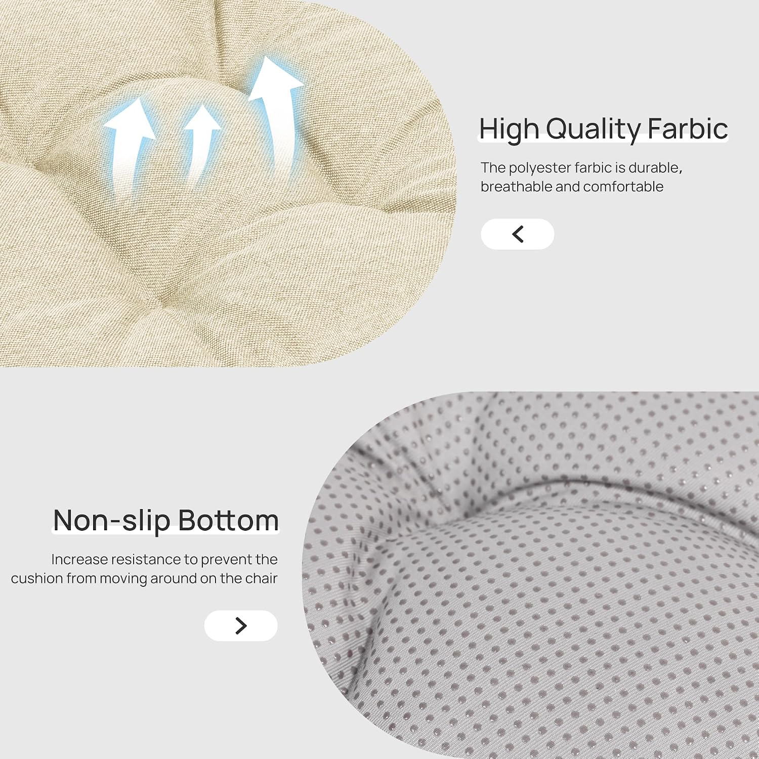 Thumbnail 3 de Love's cabin CUSA25A1PZDB66L4 Memory Foam Chair Cushions, Beige, Set of 4