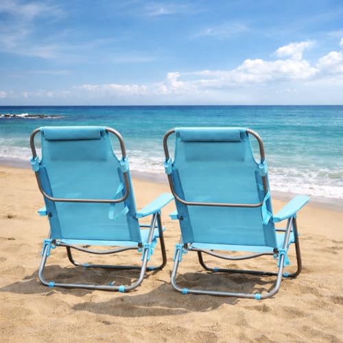 Thumbnail 8 de T-LOVENDO RR pack de 2 sillas de playa reclinables plegables con reposacabezas