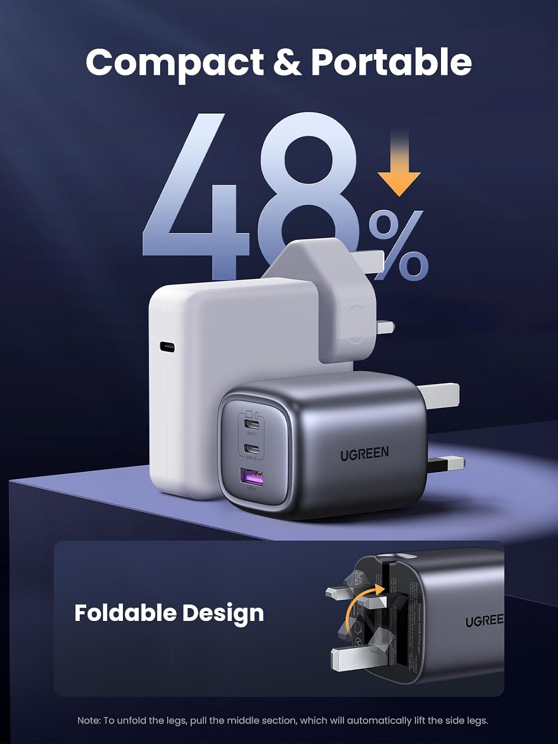 Thumbnail 4 de UGREEN Nexode 65W USB C charger with 3‑port USB‑C plug 🔌