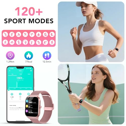 Detalle de CASCHO Reloj Inteligente para Mujer 1.85" HD con Llamadas, 120+ Modos Deportivos y Monitor de Salud