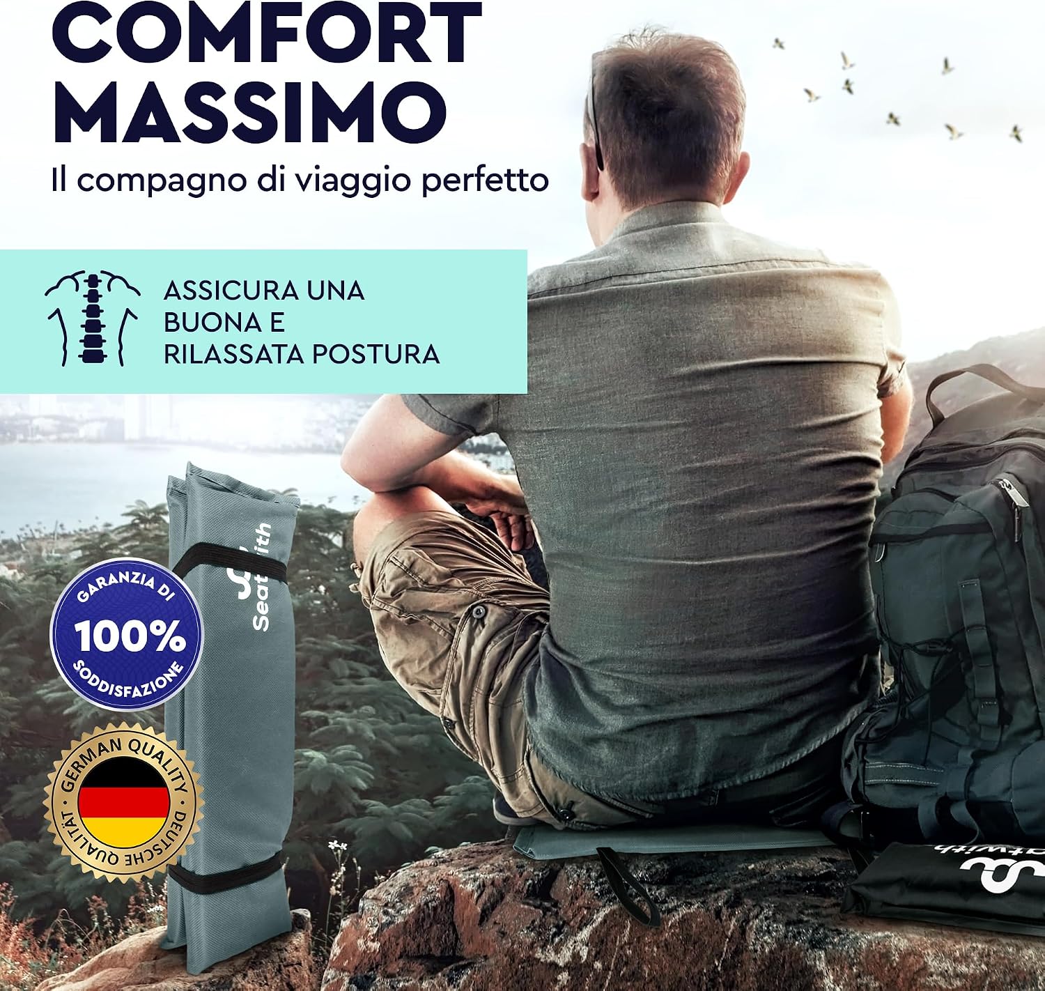 Thumbnail 6 de Seatwith Cuscino da Stadio Pieghevole 35x35 cm: comfort portatile per outdoor