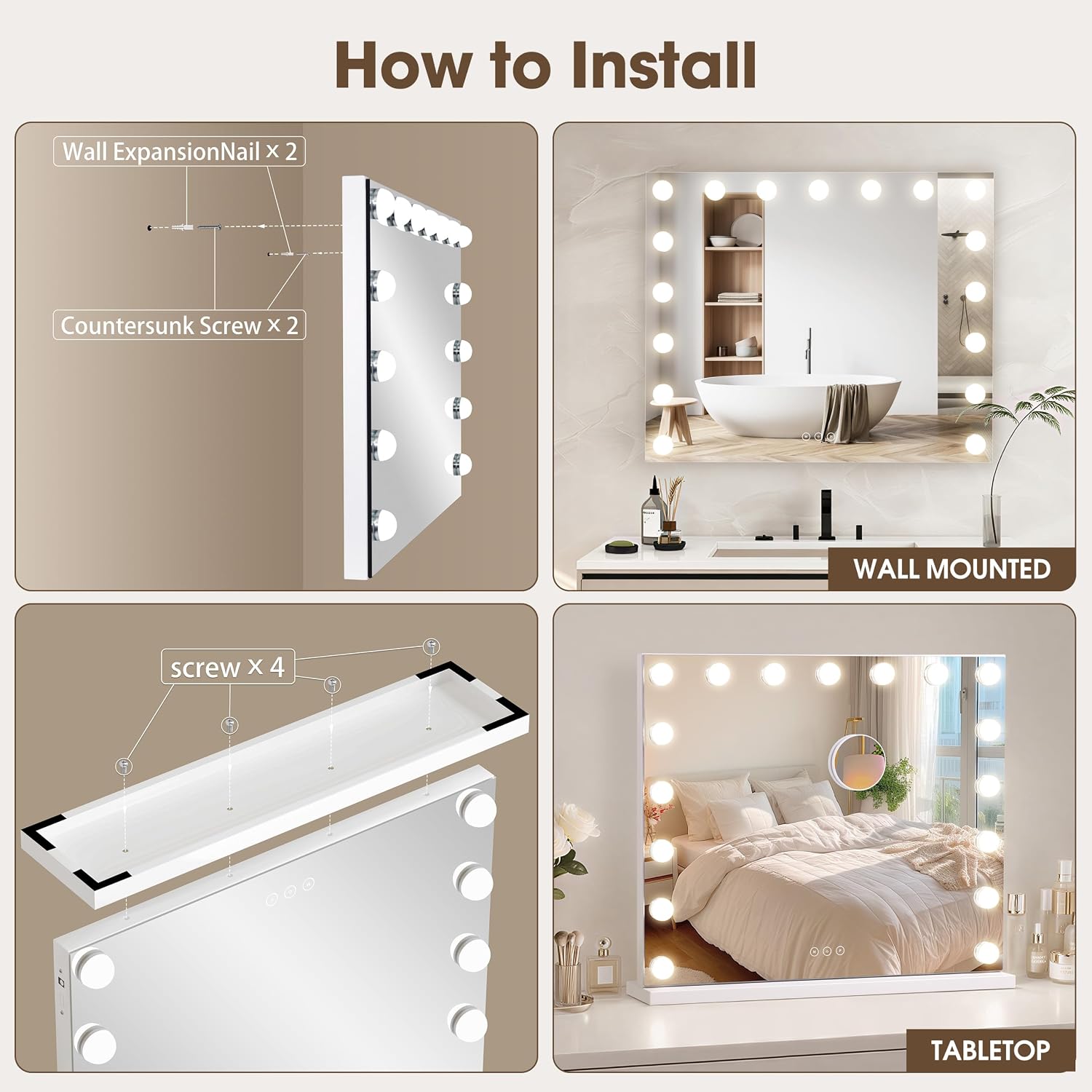 Thumbnail 5 de NUSVAN Vanity Mirror with 17 LED Lights