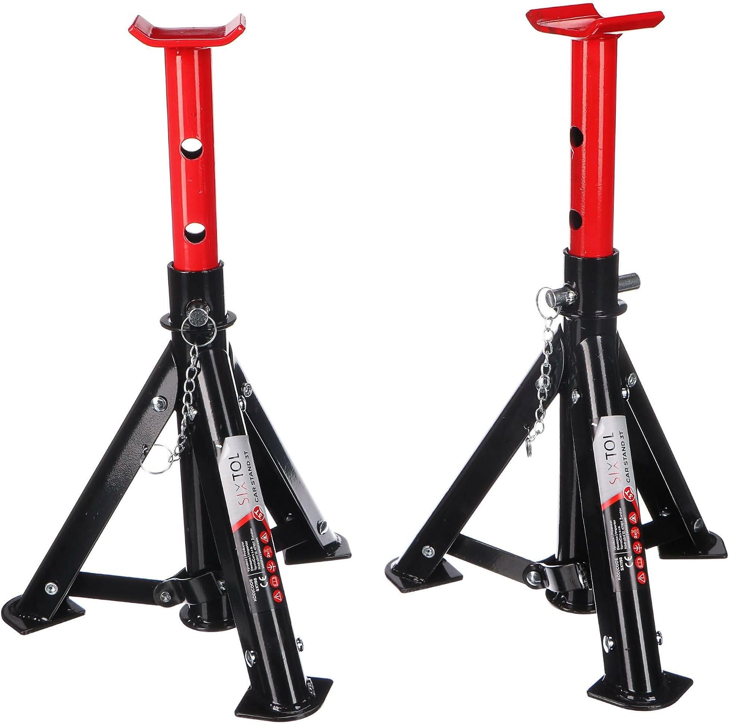 Thumbnail 1 de SIXTOL Mechanic Car Stand 3T – Chandelles pliables en acier (lot de 2)