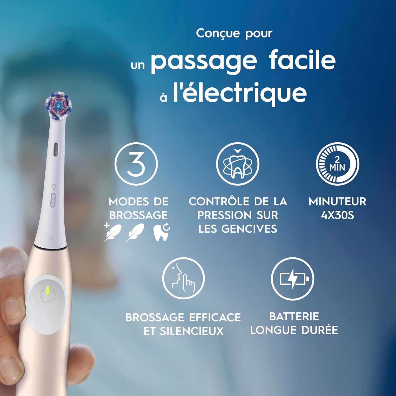 Detalle 2 de Oral-B iO 2 Rose Clair brosse à dents électrique