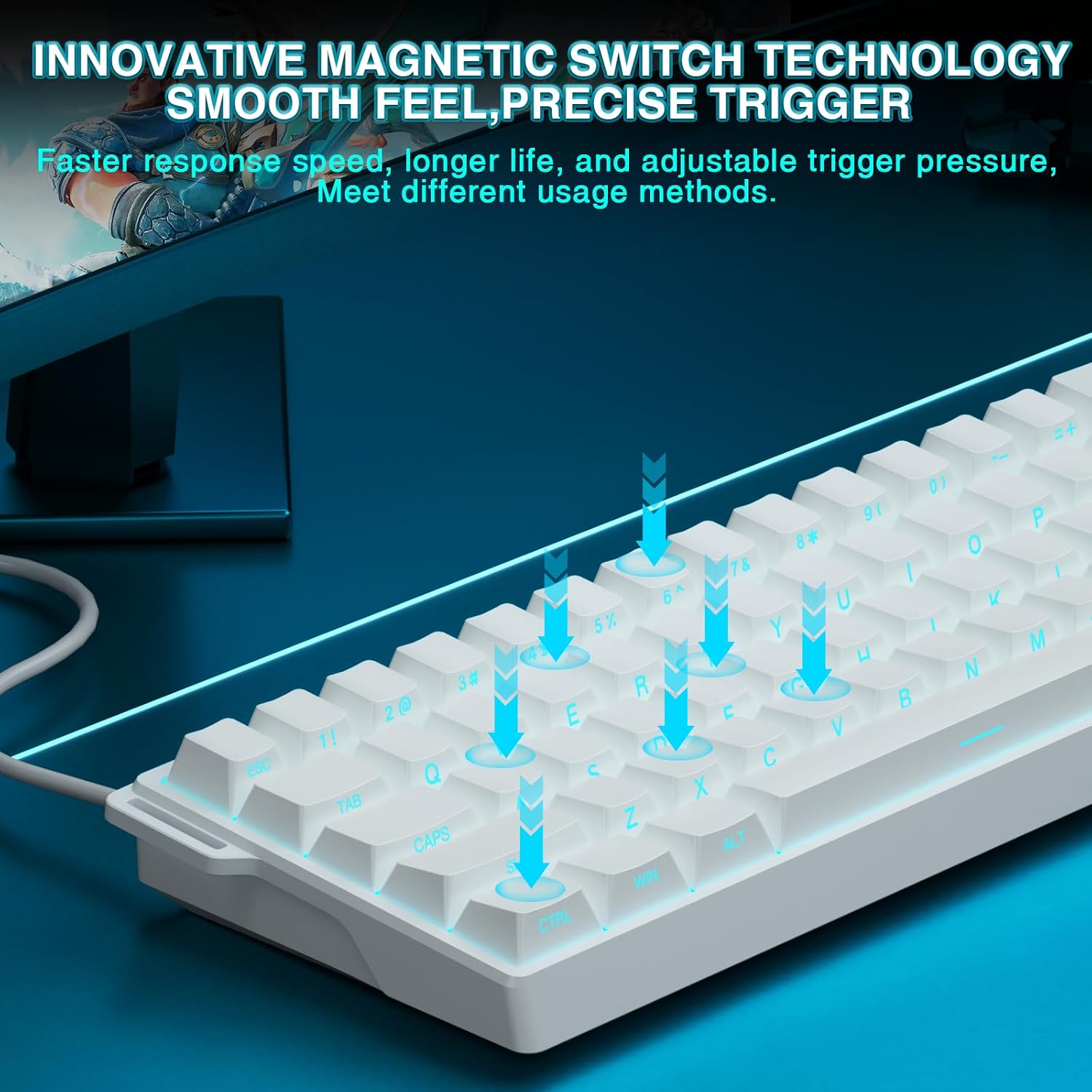 Detalle 2 de AULA WIN60 HE Gaming Tastatur 60% mit Kabel