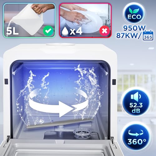 Thumbnail 5 de Duronic DW5 WE — Lave-vaisselle posable compact 950 W, 7 programmes et sèchement efficace