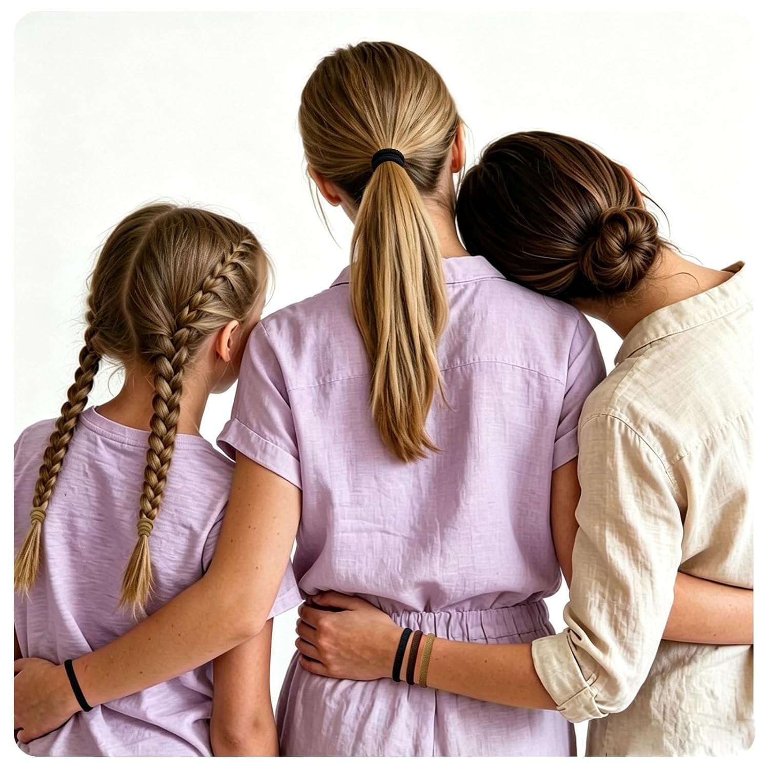 Thumbnail 6 de CZZXI 150ct Black Nylon Hair Ties, Seamless 1.6 x 0.31 in