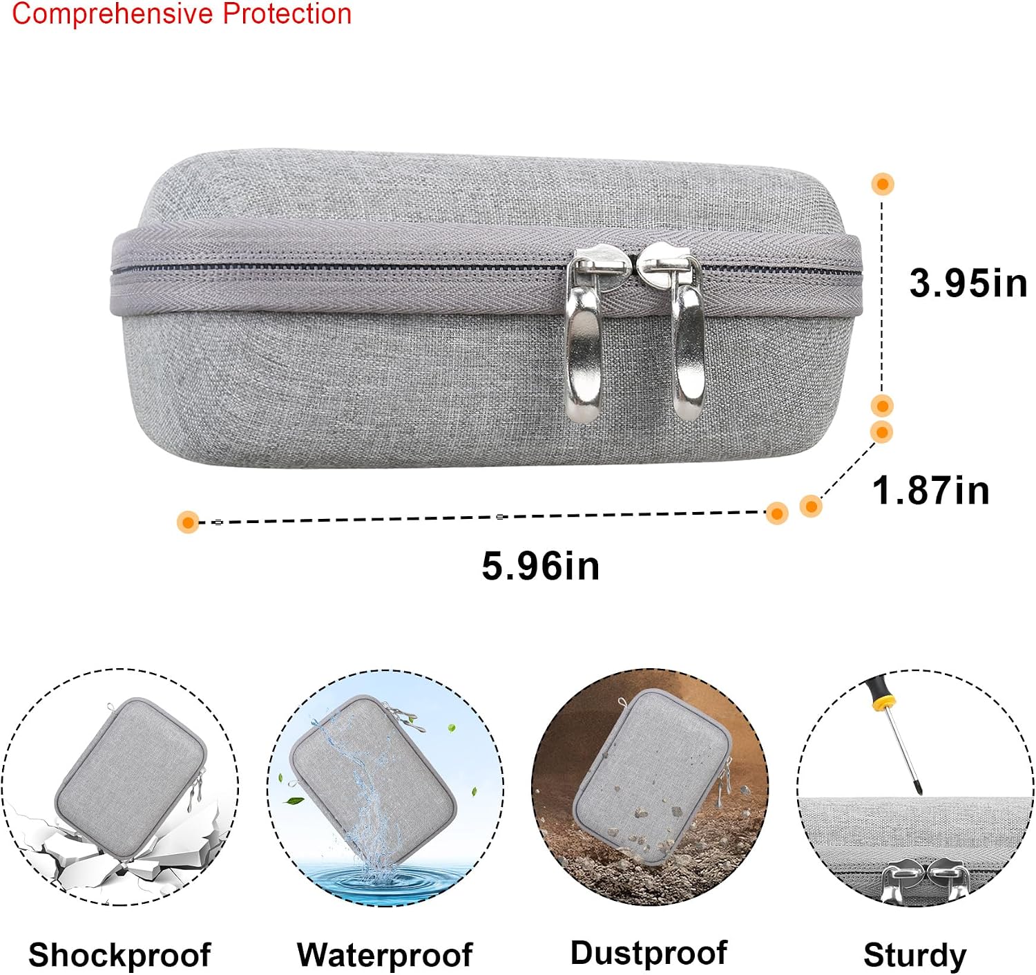 Detalle de Elonbo carrying case for HP Sprocket 2x3 portable instant photo printer (grey)