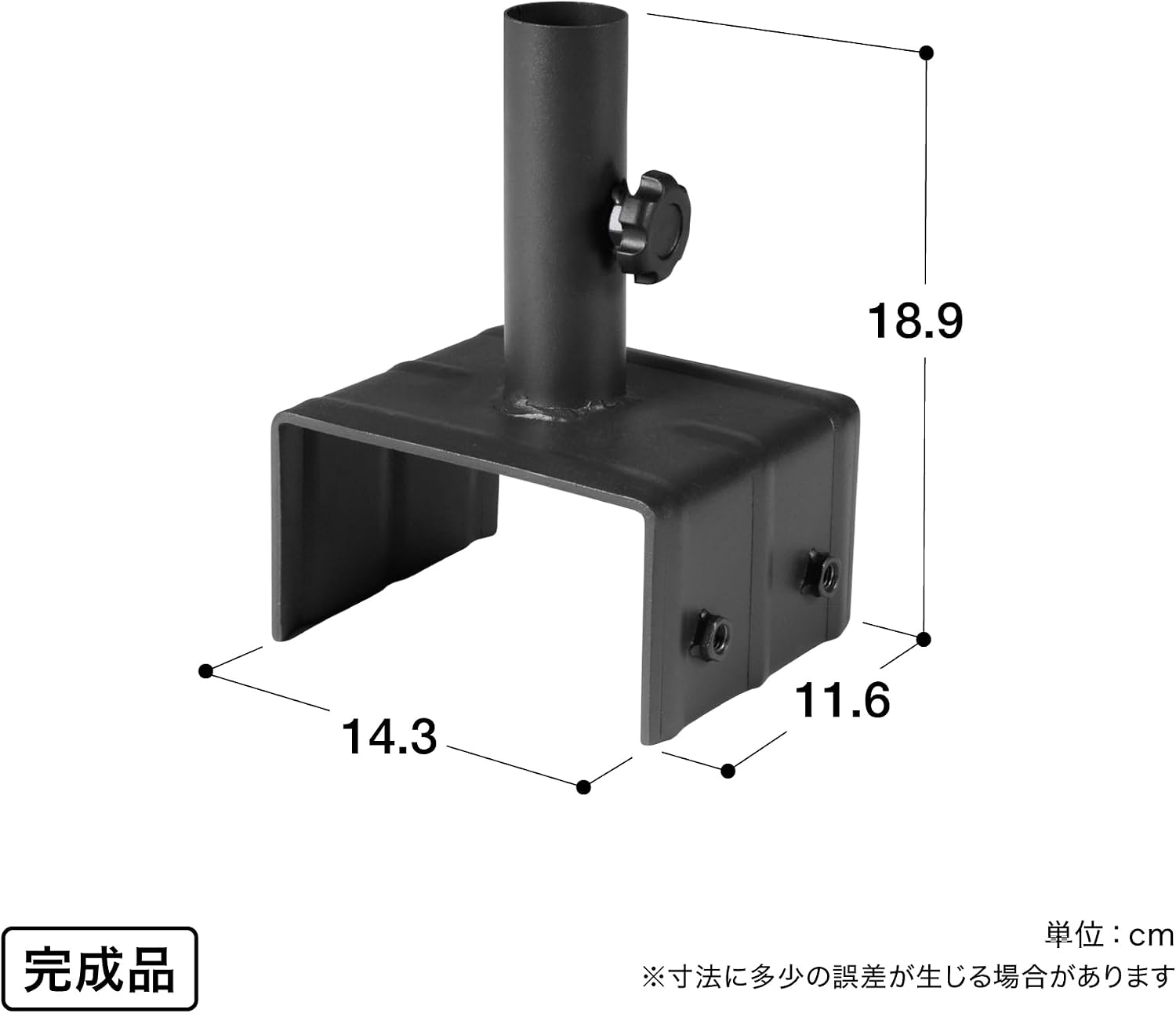 Detalle de タカショー HEX-K08 ガディス アルミフェンス用ポール固定金具 12cmブロック用・スチール製