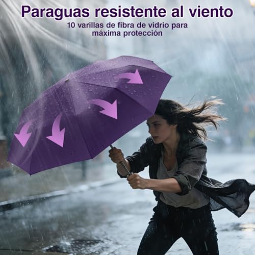 Thumbnail 4 de ZOMAKE Paraguas Plegable Antiviento
