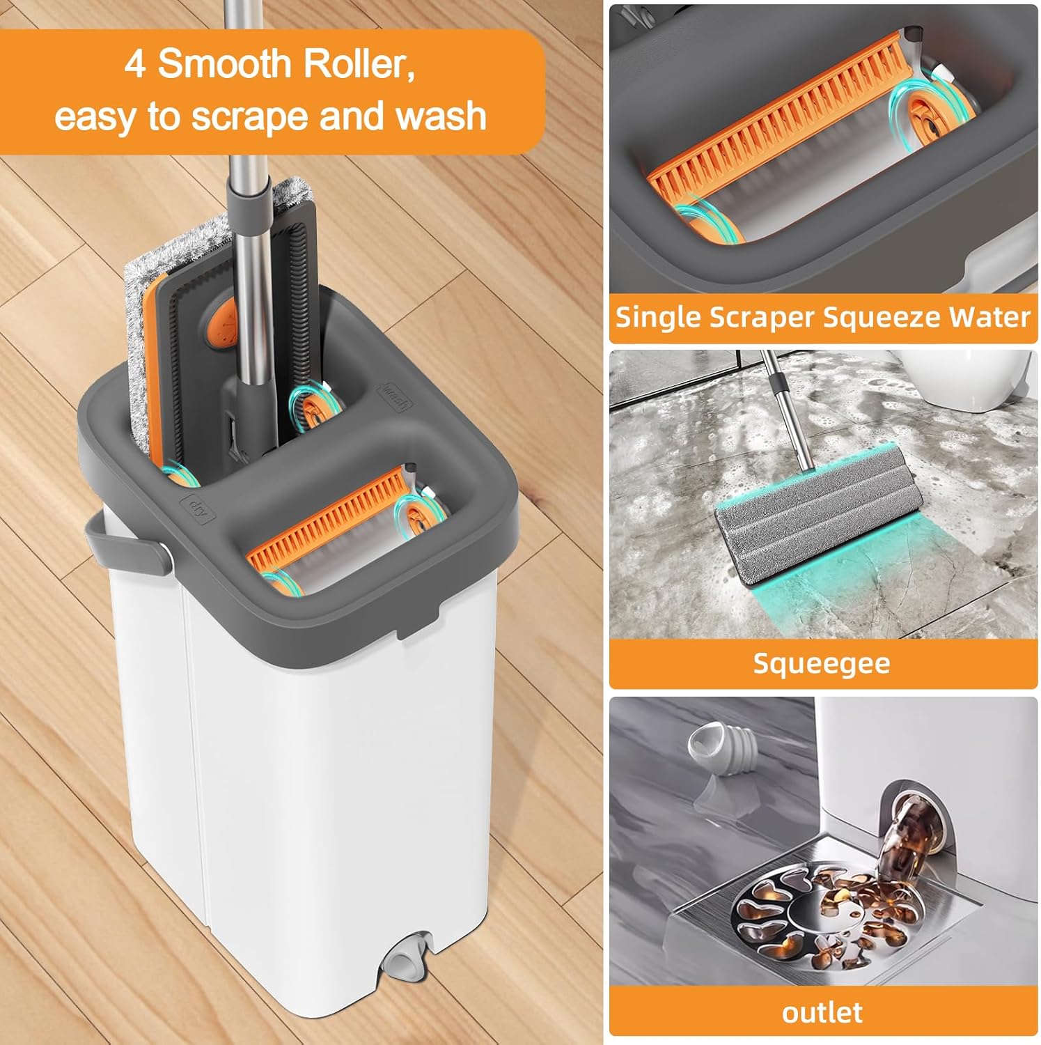 Thumbnail 3 de MUEE Flat Mop and Bucket Set with 3 Refills 🧹