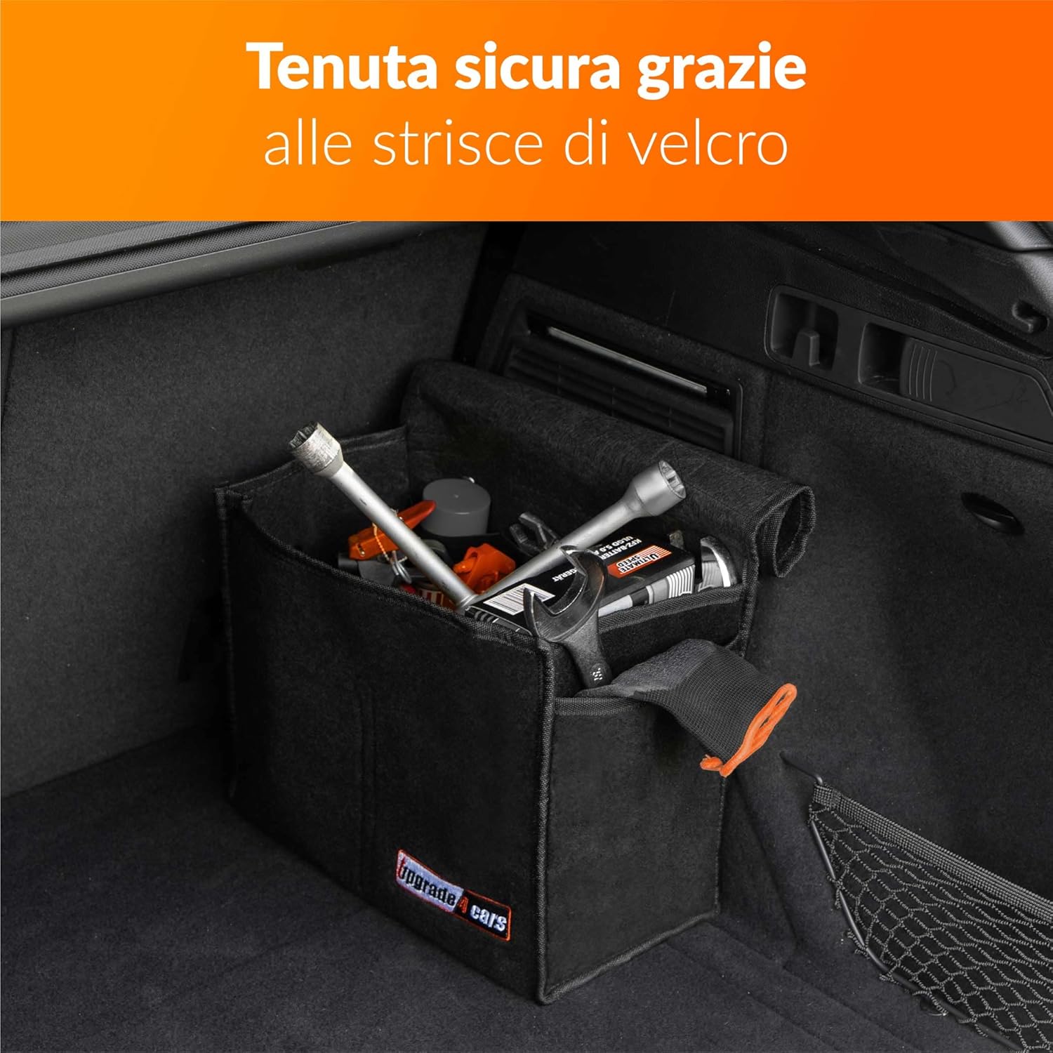 Detalle 2 de Upgrade4cars 2 x Borsa Porta-Oggetti Auto da Baule in Feltro – Organizer per Attrezzi e Cura