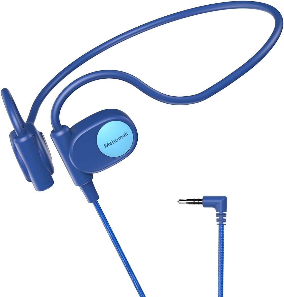 Detalle de Mehomeli Kid 子ども向け有線オープンイヤーヘッドホン 3.5mmジャック・20g・ブルー