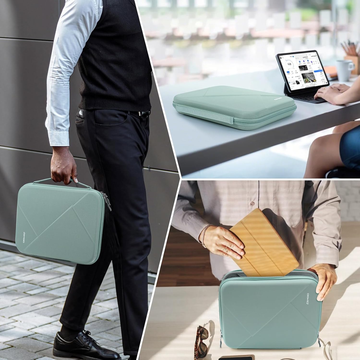 Thumbnail 6 de MoKo 9-11 Zoll Tablet Sleeve Tasche – EVA-Schale, Griff, Bodhi Grün