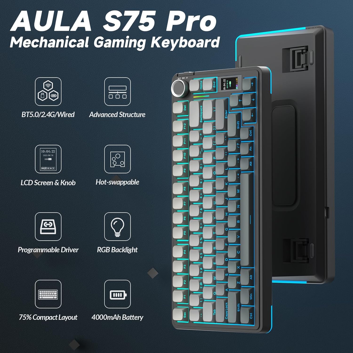 Detalle 2 de AULA S75 PRO mechanical keyboard ⌨