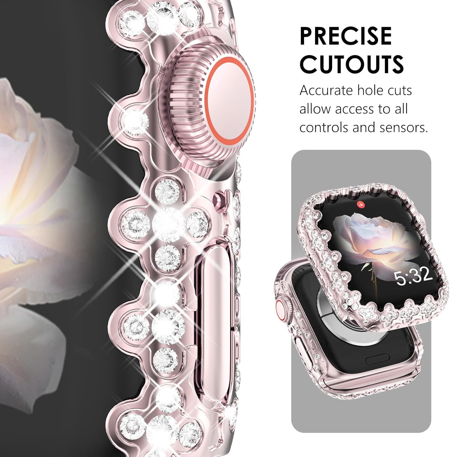 Thumbnail 2 de Fullife Bling Case for Apple Watch 46mm Series 11/10 – Pink