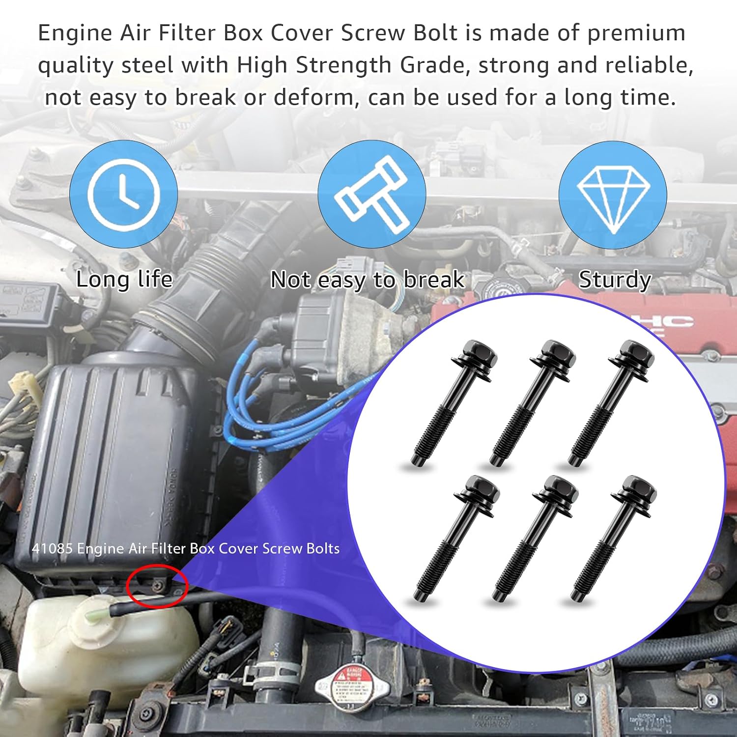 Detalle 2 de Engine air filter box cover screws 41085