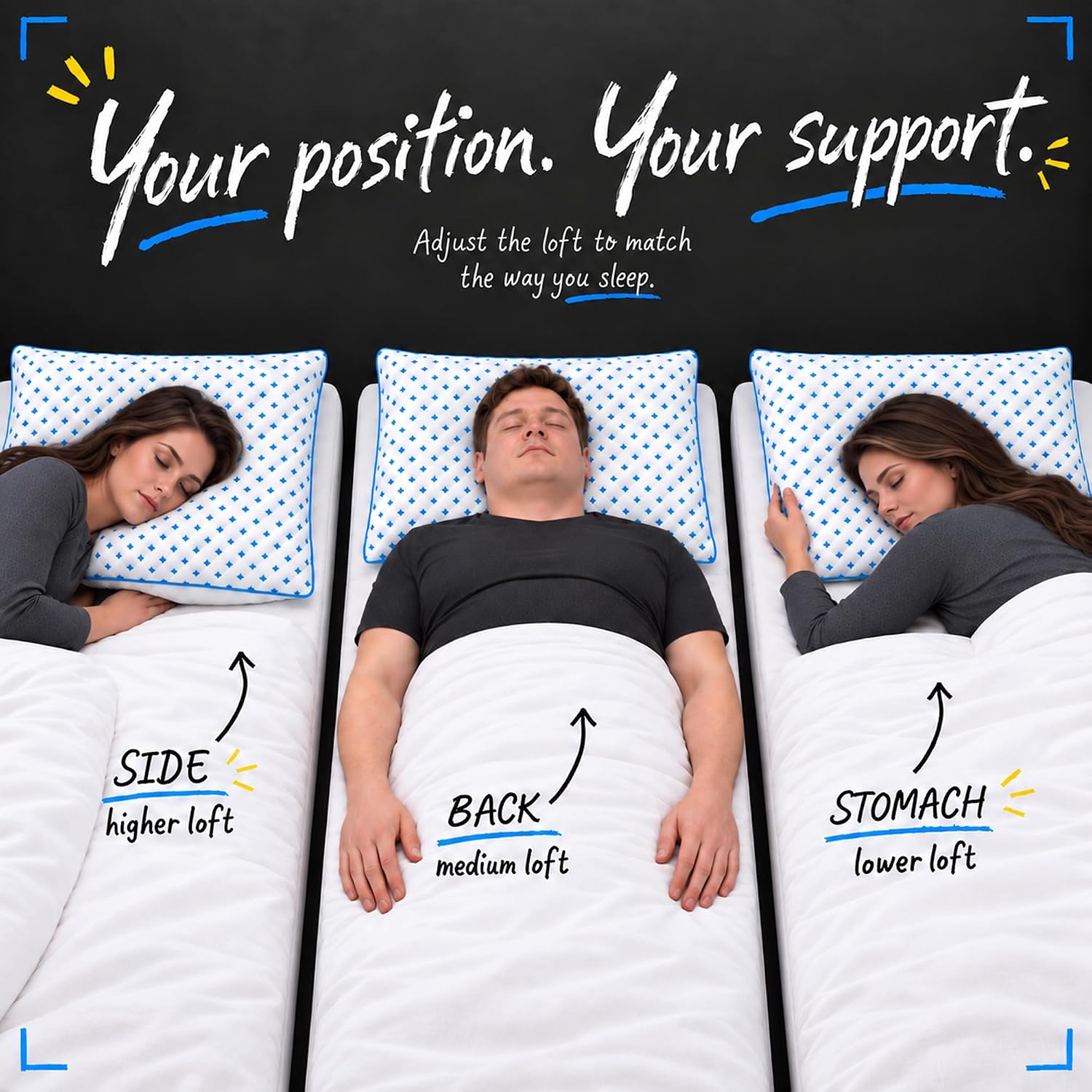 Detalle 2 de LOVELYREST Memory Foam Pillows 2 Pack: Adjustable King Loft with Cooling Breathability