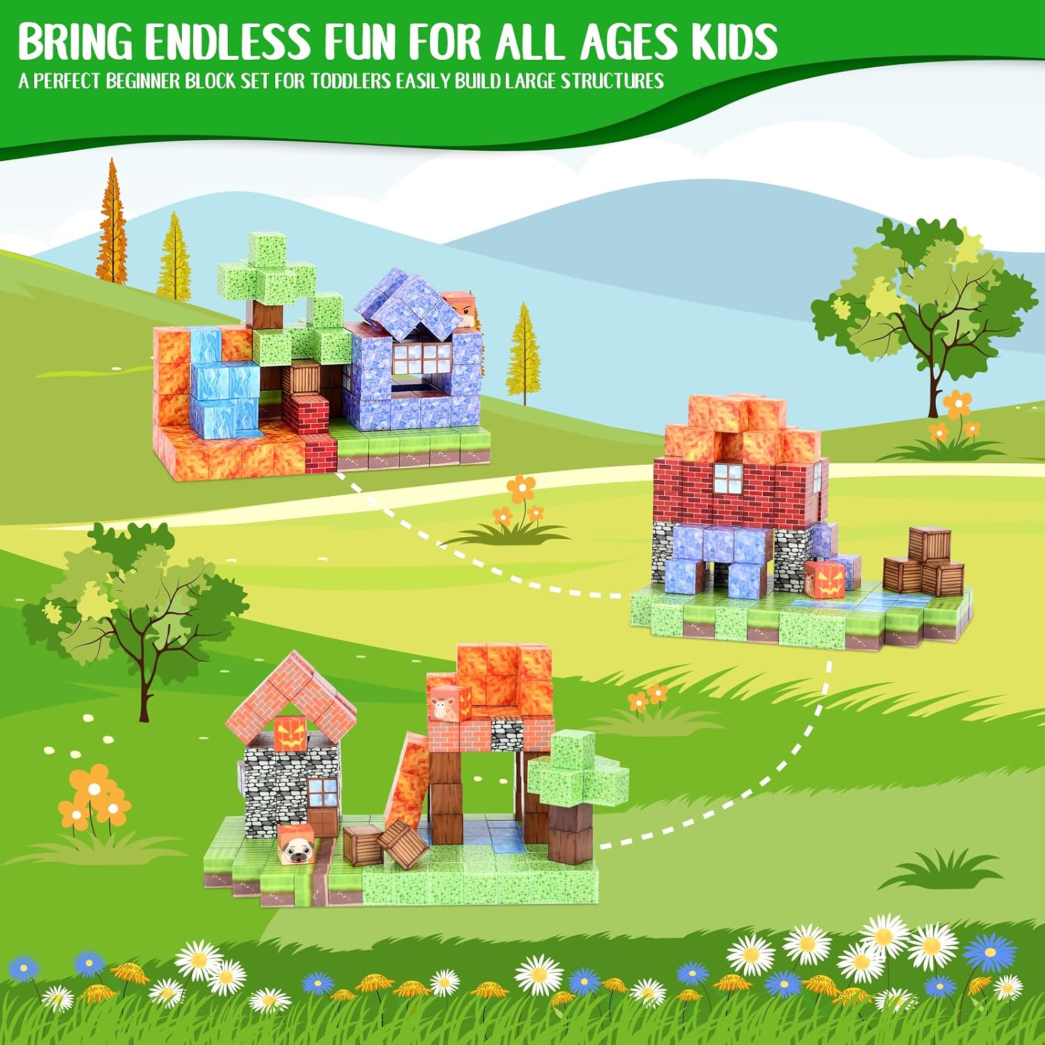 Detalle 2 de LFZXKJKJ 64Pcs Magnetic Blocks for STEM learning