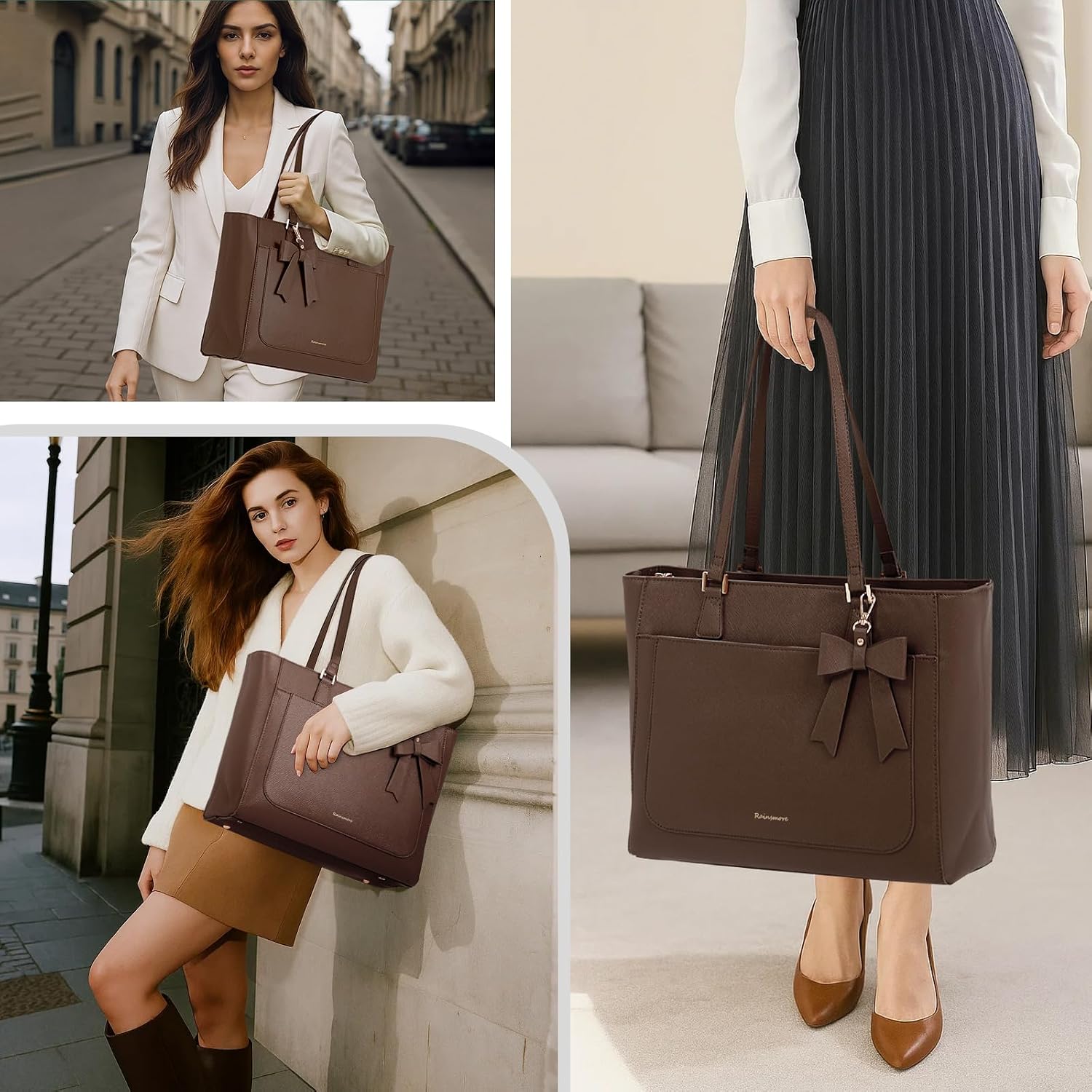 Thumbnail 1 de RAINSMORE Waterproof Tote Bag 35x14x29cm Large Women's Handbag