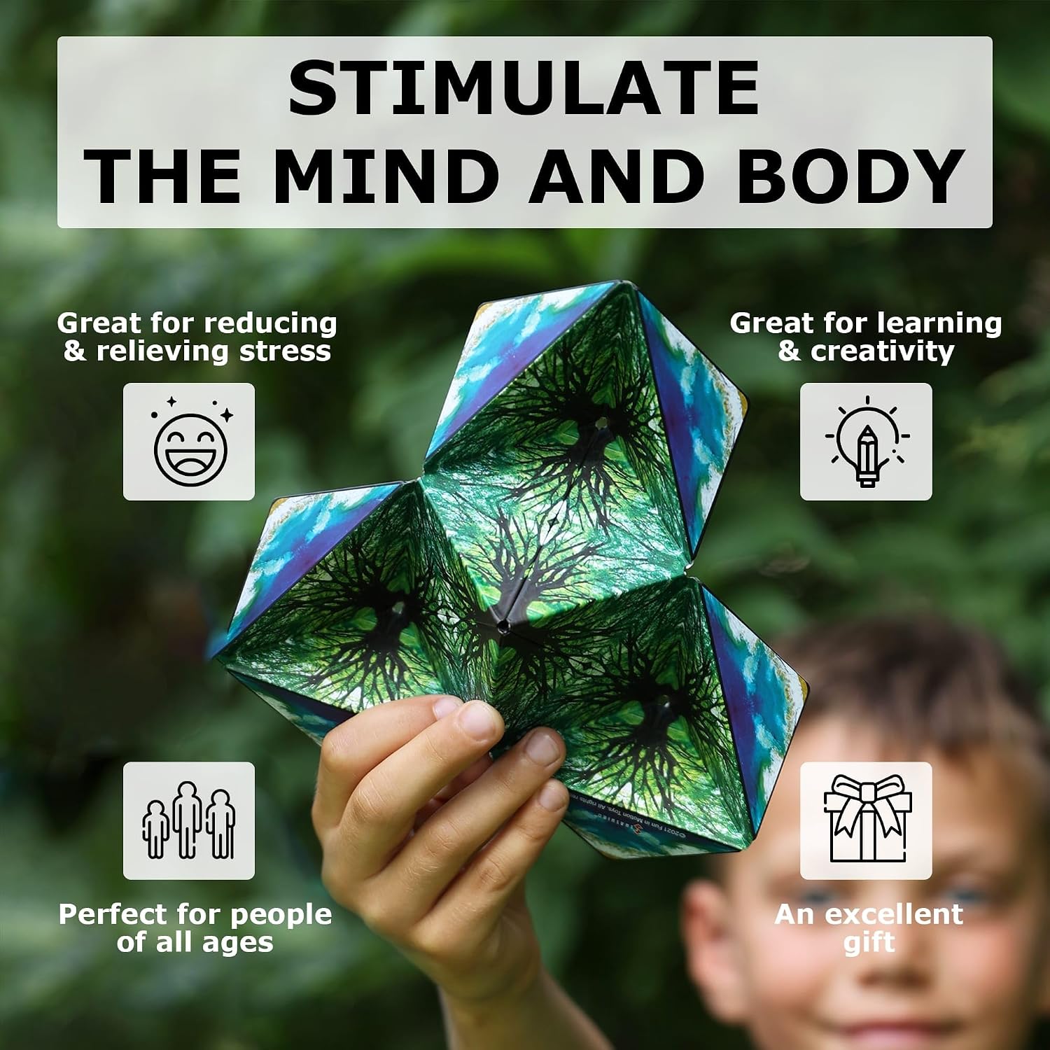 Thumbnail 2 de Shashibo Shape Shifting Box (Mystic Ocean) magnetic puzzle cube with 36 ultra-strong magnets