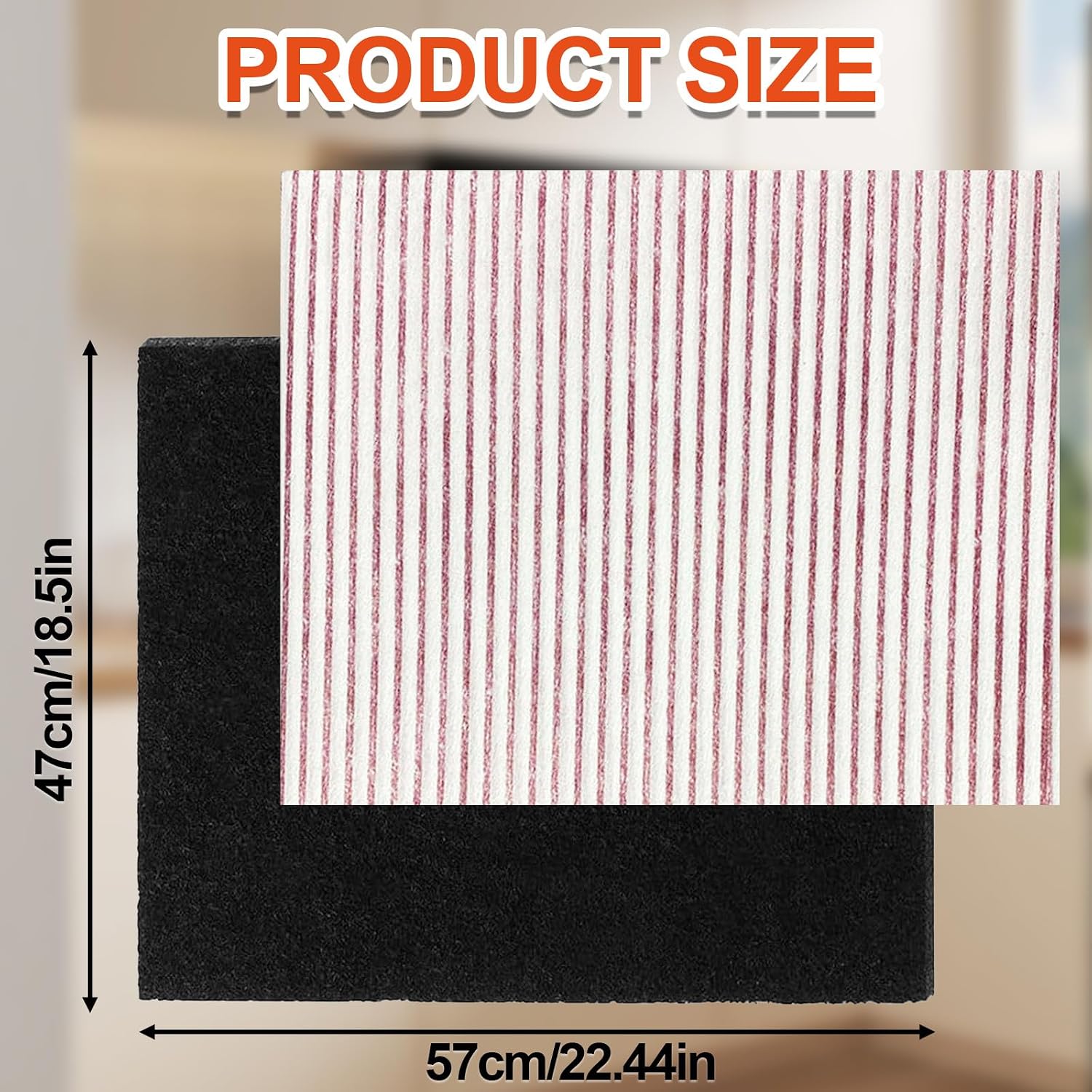 Thumbnail 1 de TEYIAN 57 x 47cm Carbon & Grease Filter Kit for Cooker Hoods (Cut to Size) – 2 Carbon + 2 Grease Filters