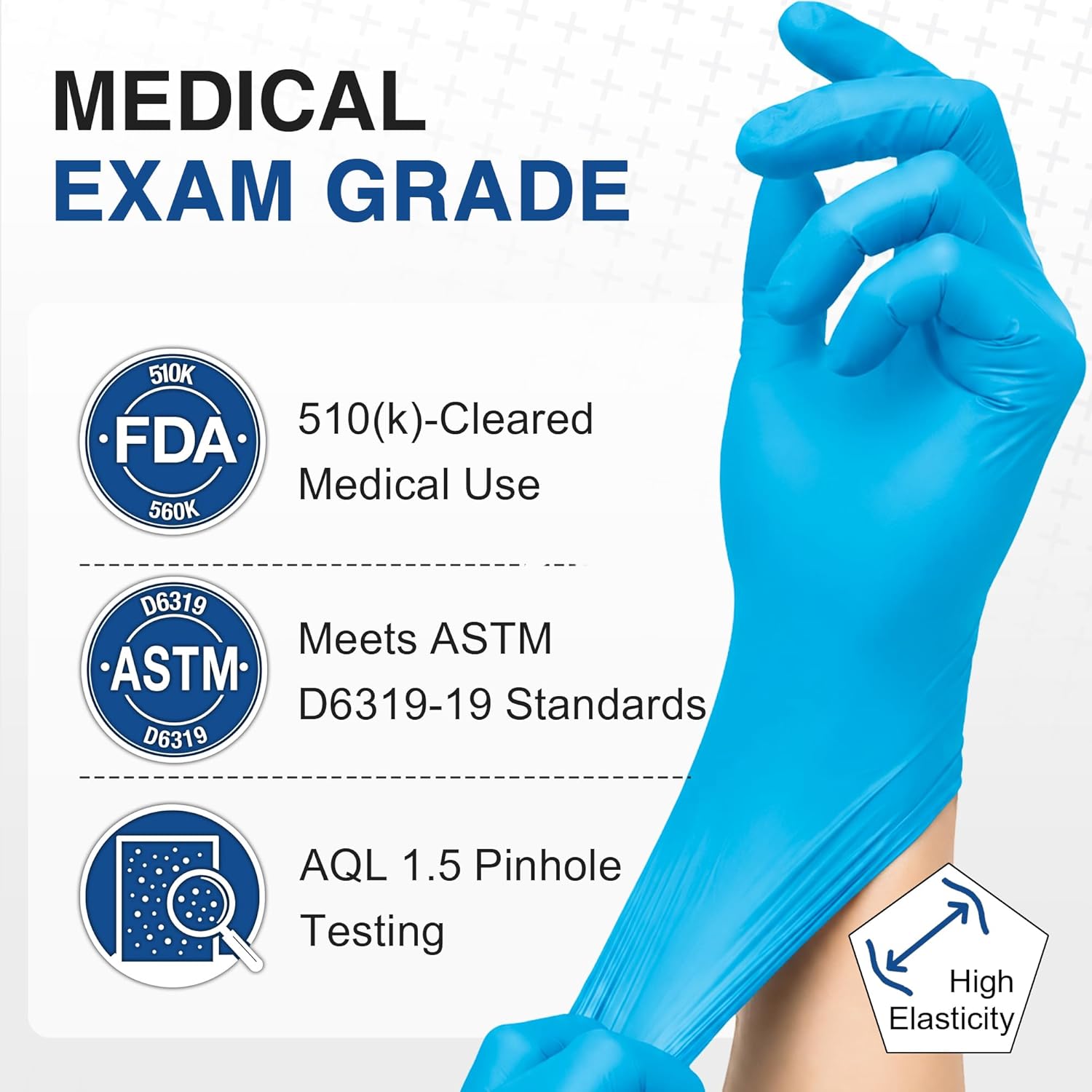 Thumbnail 1 de Schneider Nitrile Exam Gloves, Blue Disposable Gloves Latex Free Powder Free (2.5 Mil)