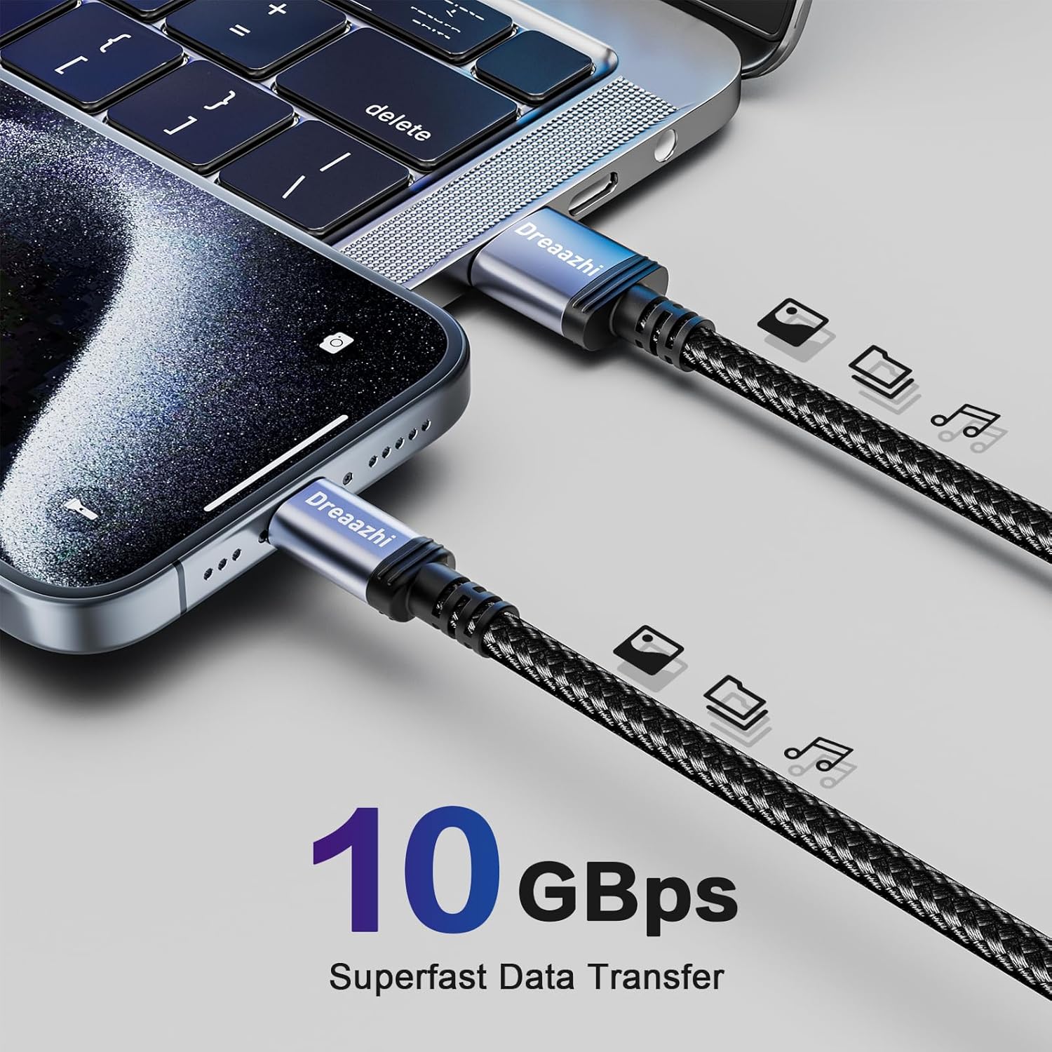 Thumbnail 2 de Dreaazhi USB C Data Cable (1M) – USB 3.1 Gen 2, 10Gbps, 3.1A Fast Charge