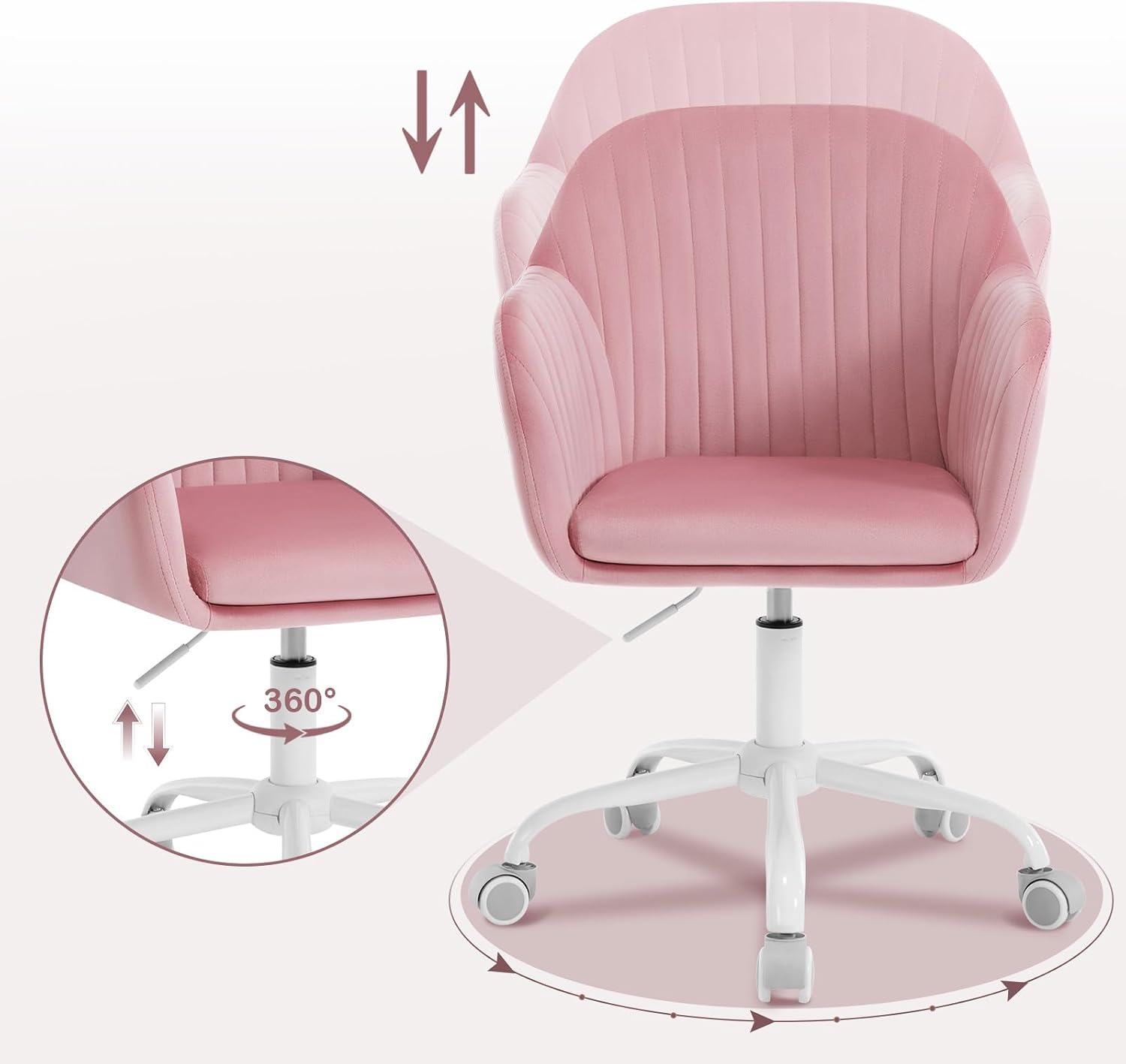 Thumbnail 6 de WOLTU Schreibtischstuhl ergonomisch Rosa
