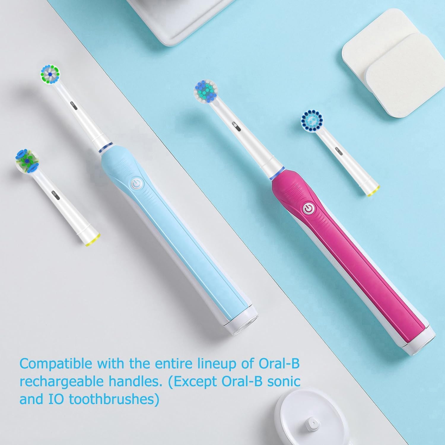 Detalle de Qitizu Brossettes de rechange compatibles Braun Oral-B : Precision, Floss, Cross, Sensitive (lot de 16)
