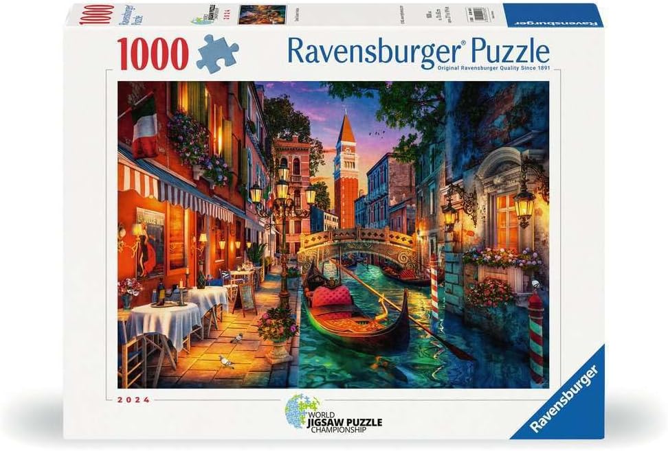 Detalle de Ravensburger Puzzle 12001439 „Canal Cruise in Venice“ – 1000 Teile für Erwachsene und Kinder ab 14 Jahren