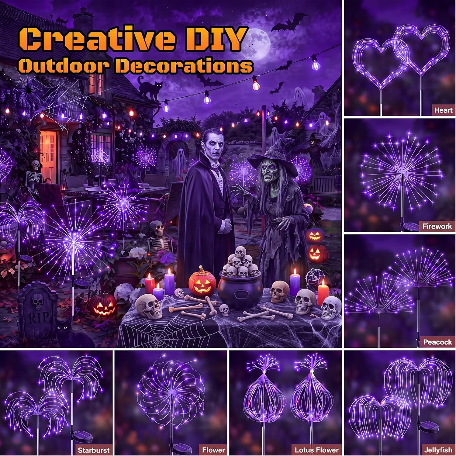 Detalle de btfarm Solar Halloween Lights, 120 LEDs