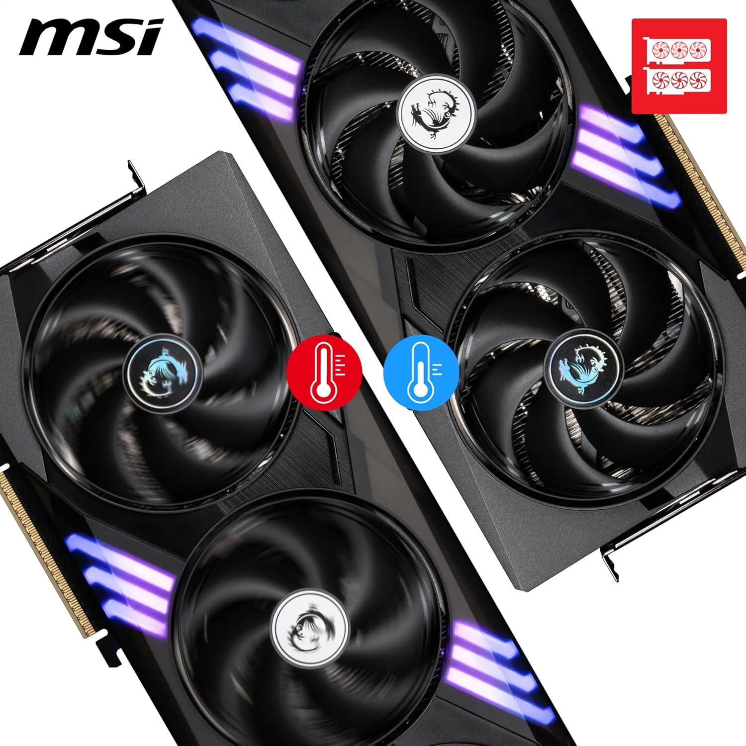 Detalle de MSI GeForce RTX 5070 12G Gaming Trio OC – 12 GB GDDR7, PCIe 5, 2610 MHz Boost