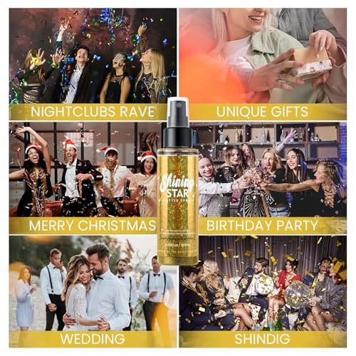 Thumbnail 5 de AuraBeen Shining Star Glitter Spray: Waterproof, Quick-Dry Golden Sparkle for Face, Body, Hair and Clothes