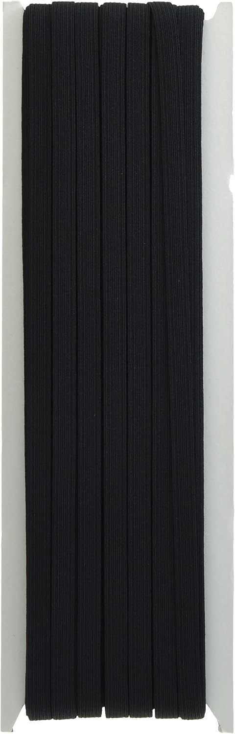 Detalle de 日本紐釦貿易 F10-COL12-B カラー平ゴム 12コール・幅7mm・30m巻 黒