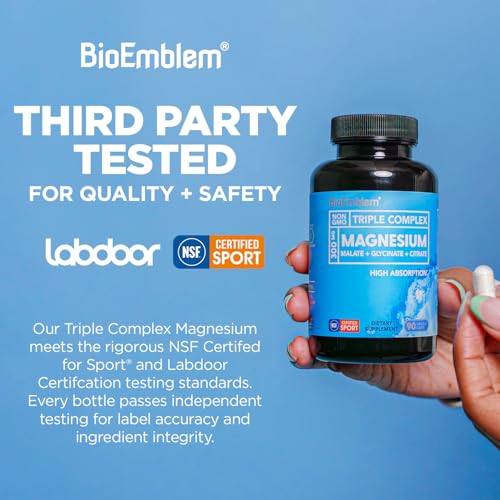 Detalle de BioEmblem Triple Magnesium Complex: 300 mg Magnesium Glycinate, Malate & Citrate